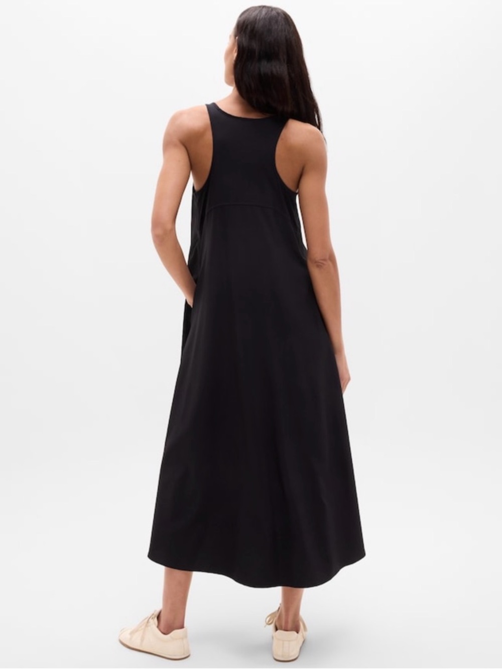 NWT- Athleta Black Presidio Traveler Maxi Dress- Size Large - Picture 2 of 10